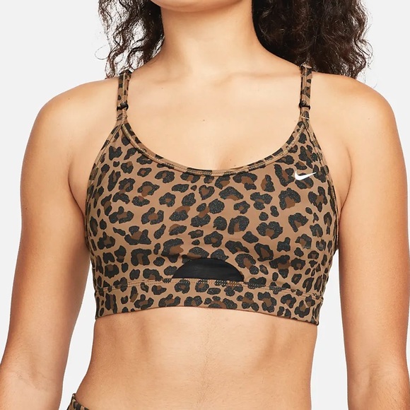 Nike Other - Nike Dri-fit indy padded glitter sports bra animal print